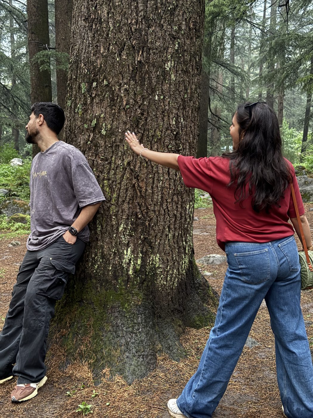 Anju and Sant, tree huggers